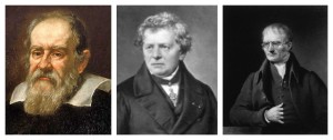 Galileo Galilei, Georg Ohm, John Dalton